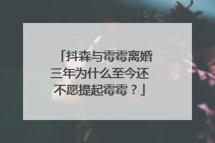 抖森与霉霉离婚三年为什么至今还不愿提起霉霉？