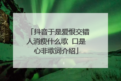 抖音于是爱恨交错人消瘦什么歌 口是心非歌词介绍