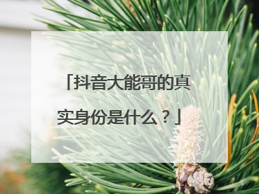抖音大能哥的真实身份是什么？