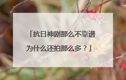 抗日神剧那么不靠谱为什么还拍那么多？