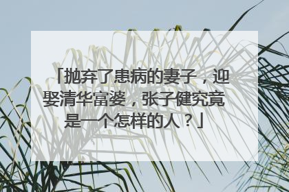 抛弃了患病的妻子,迎娶清华富婆,张子健究竟是一个怎样的人?