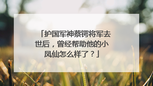 护国军神蔡锷将军去世后，曾经帮助他的小凤仙怎么样了？