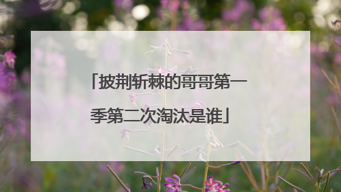 披荆斩棘的哥哥第一季第二次淘汰是谁