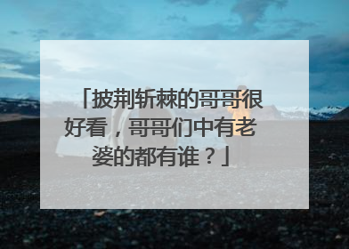 披荆斩棘的哥哥很好看，哥哥们中有老婆的都有谁？
