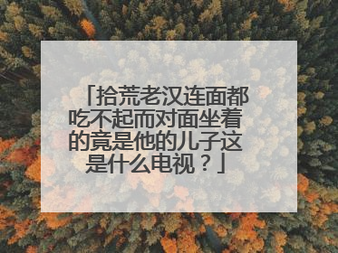 拾荒老汉连面都吃不起而对面坐着的竟是他的儿子这是什么电视？