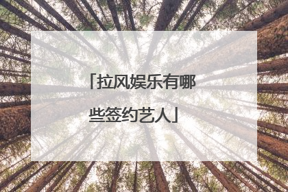 拉风娱乐有哪些签约艺人