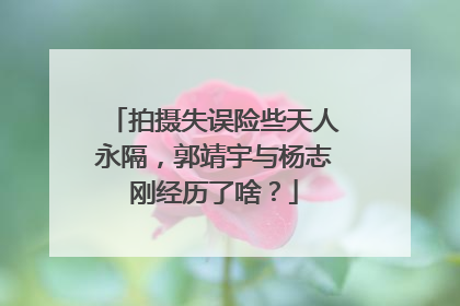 拍摄失误险些天人永隔,郭靖宇与杨志刚经历了啥?