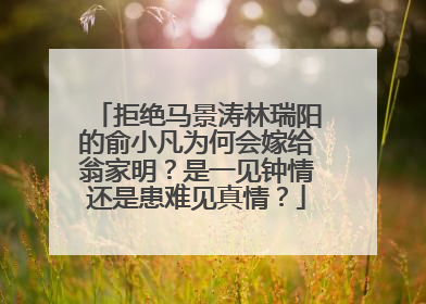 拒绝马景涛林瑞阳的俞小凡为何会嫁给翁家明?是一见钟情还是患难见真情?
