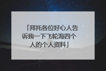 拜托各位好心人告诉我一下飞轮海四个人的个人资料