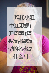 拜托小姐中江惠娜(尹恩惠)短头发那款发型的名称是什么?