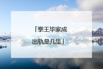 拳王毕家成出轨是几集