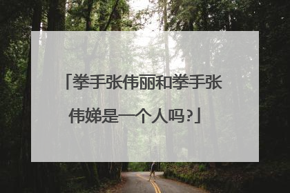 拳手张伟丽和拳手张伟娣是一个人吗?