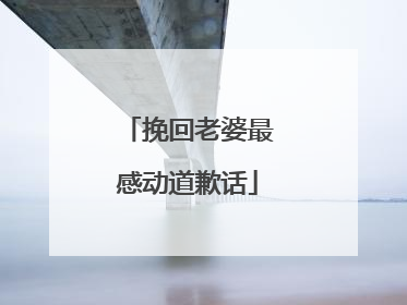 挽回老婆最感动道歉话