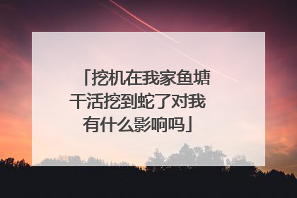 挖机在我家鱼塘干活挖到蛇了对我有什么影响吗