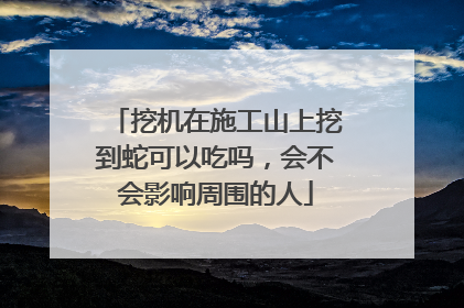 挖机在施工山上挖到蛇可以吃吗,会不会影响周围的人