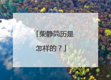 柴静简历是怎样的?