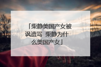 柴静美国产女被讽遭骂 柴静为什么美国产女