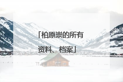 柏原崇的所有资料、档案