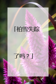 柏雪失踪了吗?