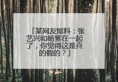 某网友爆料：张艺兴和杨紫在一起了，你觉得这是真的假的？