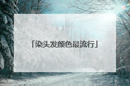 染头发颜色最流行