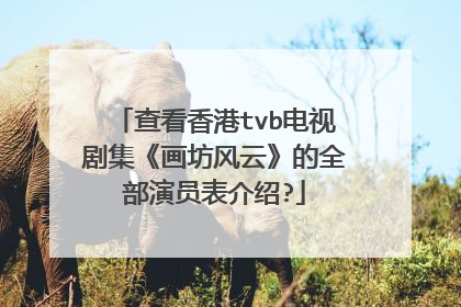 查看香港tvb电视剧集《画坊风云》的全部演员表介绍?