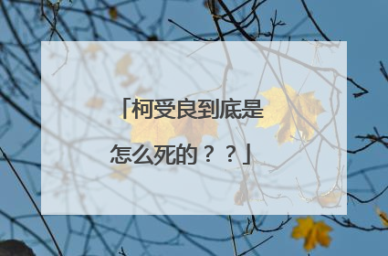 柯受良到底是怎么死的??