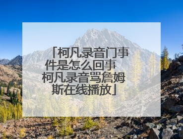 柯凡录音门事件是怎么回事 柯凡录音骂詹姆斯在线播放