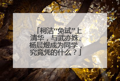 柯洁“免试”上清华，与武亦姝、杨晨煜成为同学，究竟凭的什么？