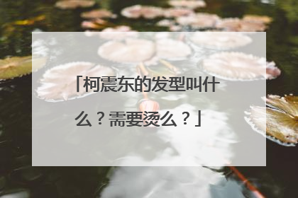 柯震东的发型叫什么?需要烫么?
