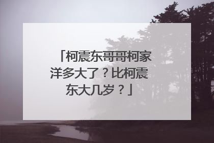 柯震东哥哥柯家洋多大了?比柯震东大几岁?