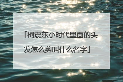 柯震东小时代里面的头发怎么剪叫什么名字