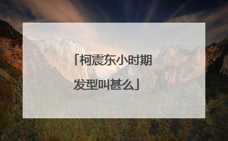柯震东小时期发型叫甚么