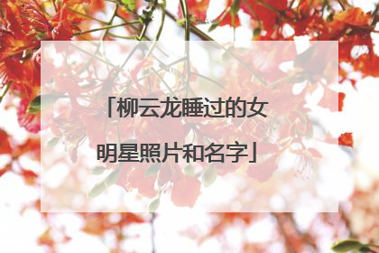 柳云龙睡过的女明星照片和名字