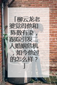 柳云龙老婆觉得他和陈数有染,跟踪引发二人婚姻危机,如今他过的怎么样?