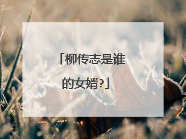 柳传志是谁的女婿?