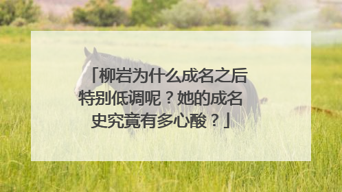 柳岩为什么成名之后特别低调呢?她的成名史究竟有多心酸?