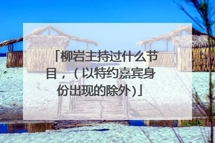 柳岩主持过什么节目，（以特约嘉宾身份出现的除外)