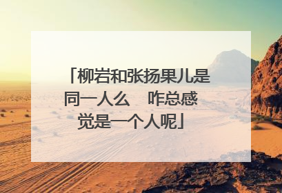 柳岩和张扬果儿是同一人么 咋总感觉是一个人呢