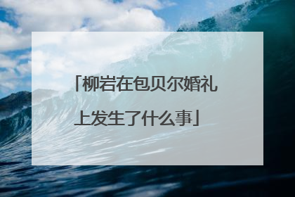 柳岩在包贝尔婚礼上发生了什么事