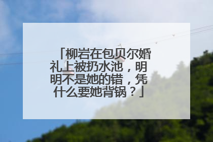 柳岩在包贝尔婚礼上被扔水池,明明不是她的错,凭什么要她背锅?