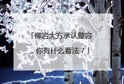 柳岩大方承认整容，你有什么看法？