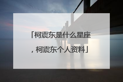 柯震东是什么星座，柯震东个人资料