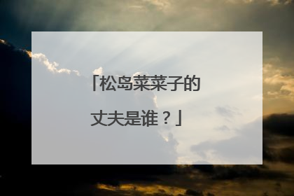 松岛菜菜子的丈夫是谁？