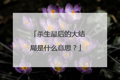杀生最后的大结局是什么意思？