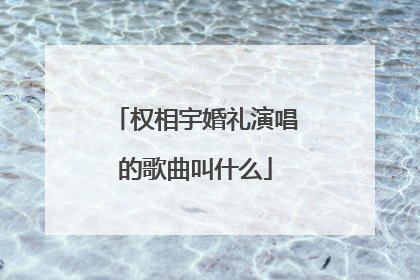 权相宇婚礼演唱的歌曲叫什么