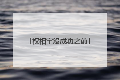 权相宇没成功之前