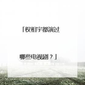 权相宇都演过哪些电视剧？