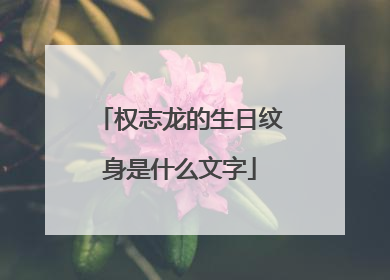 权志龙的生日纹身是什么文字