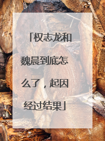 权志龙和魏晨到底怎么了，起因经过结果